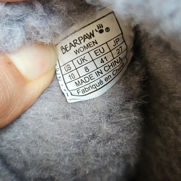 Bearpaw Gray Cow Suede Wool Blend Fur Lining Boots Mid Calf Sz 10M - Picture 16 of 17